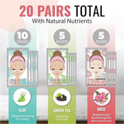 Under Eye Patches for Dark Circles and Puffiness (20 Pairs) - Korean Skin Care Caffeine Collagen Eye Patches for Puffy Eye...