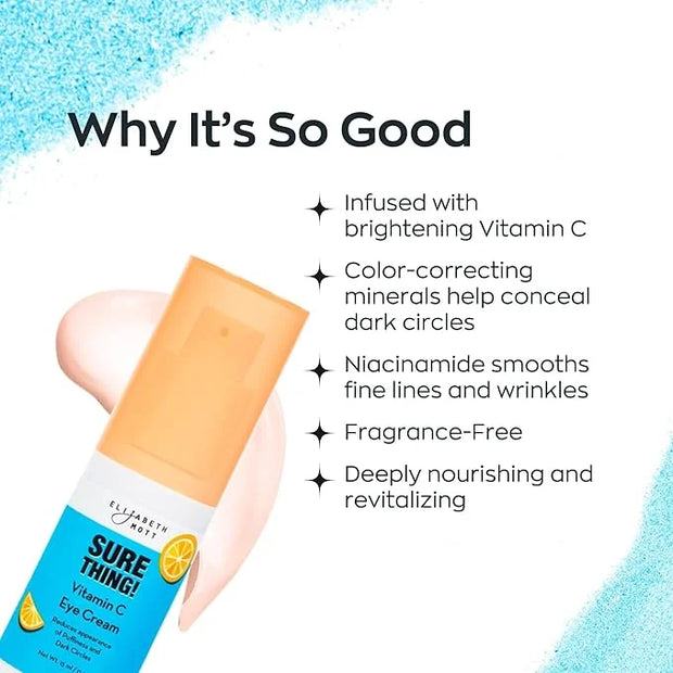 Elizabeth Mott Sure Thing Vitamin C Eye Cream – Hydrating, Brightening, Anti-Aging Eye Repair Treatment for Dark Circles &...