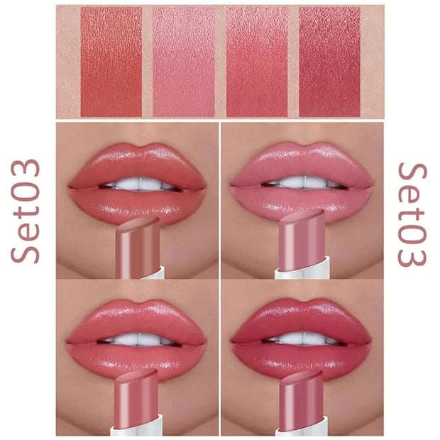 evpct 4Pcs Smoke Pipe Lip Color Changing Lipstick Little Smoke Cigarette Matte Lip Balm Set Kit for Women Beauty Lipstick ...