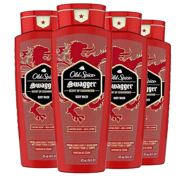 Old Spice Refreshing Body Wash for Men, 3X Defense, 24/7 Shower Fresh with Long Lasting Scent, Red Collection, Swagger wit...