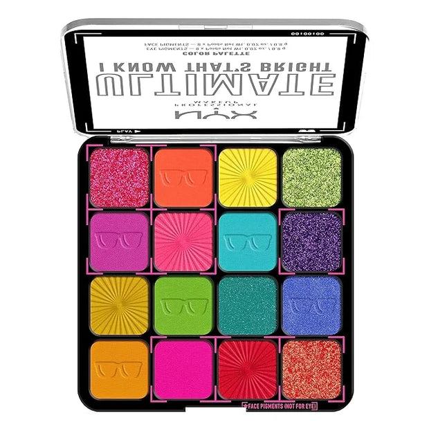 NYX PROFESSIONAL MAKEUP, Ultimate Shadow Palette, Eyeshadow Palette - I Know That's Bright - Product Image