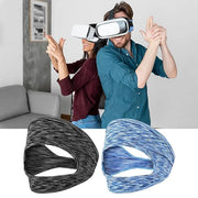 2Pcs VR Face Mask, Adjustable VR Sweat Band Breathable Eye Face Cover for Most VR Devices (Black/Blue) - Product Image