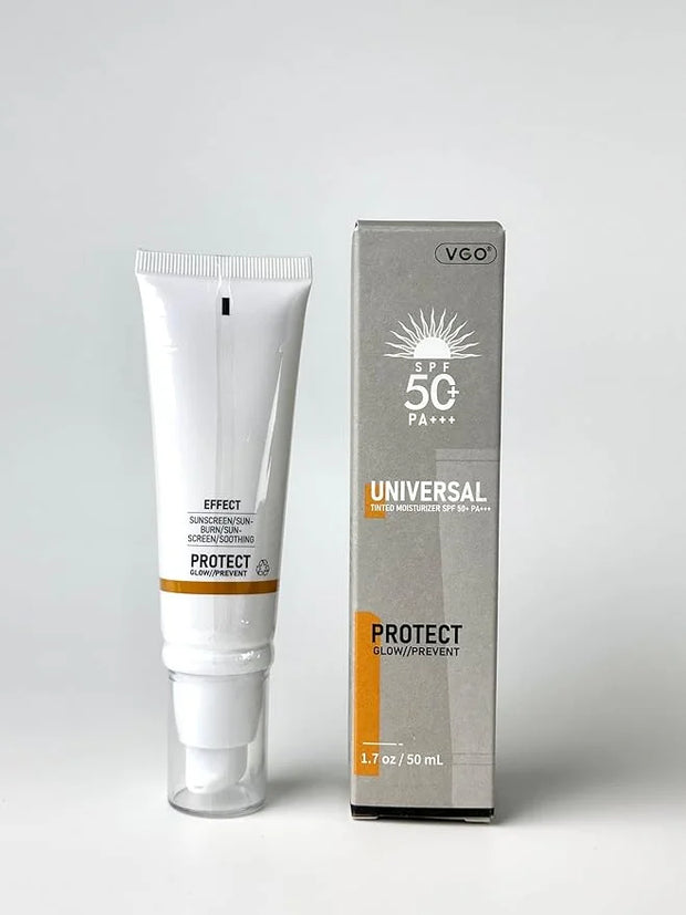 VGO Tinted Sunscreen for Face SPF 50, Hydrating Sun Essence Face Sunscreen Leaves No Sticky Feeling Travel Size Sunscreen ...