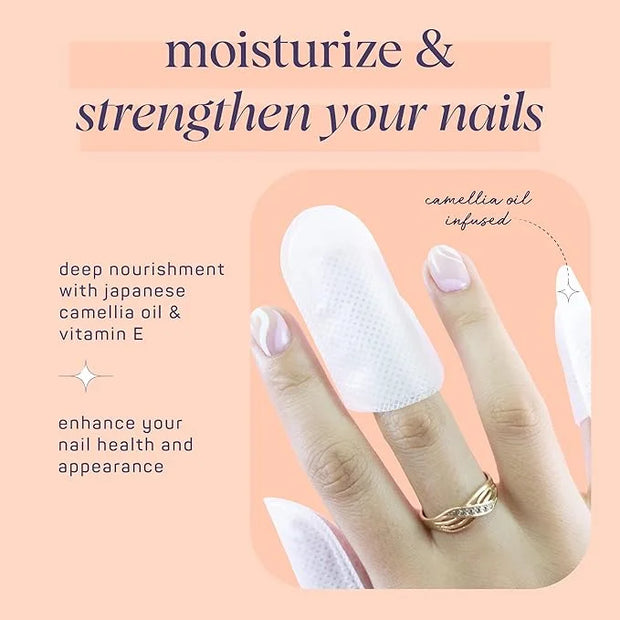 SpaLife Japanese Camellia Oil & Vitamin E Nail Cuticle Wrap 6-Pack (60 Count) - Moisturizing Nail Masks, Dermatologist Rec...