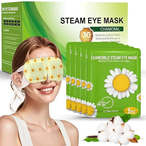 30 Packs Steam Eye Mask Chamomile, Heated Eye Masks Relaxing Gifts for Women Soothing Eye Fatigue Hot Sleep Mask, Warm Eye...