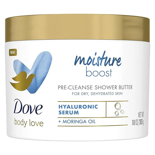 Dove Body Love Shower Cleansing Butter Moisture Boost Cleanser for Dry Skin Silkier than Body Wash with Hyaluronic Acid an...
