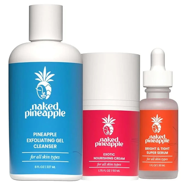 Starter Kit - Skincare Trio with Cleanser, Radiance & Tight Serum, and Nourishing Cream for Hydrated, Firm & Glowing Skin ...