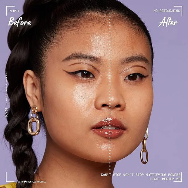 NYX PROFESSIONAL MAKEUP Can't Stop Won't Stop Mattifying Pressed Powder - Light Medium - Product Image