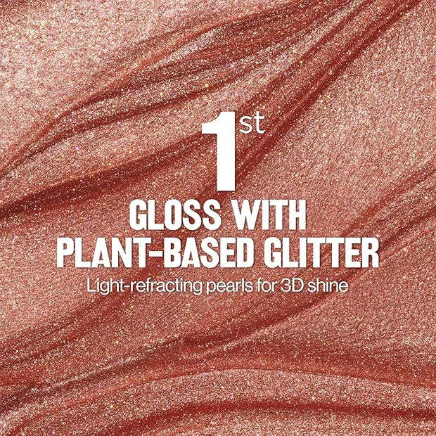 REVLON Super Lustrous Glimmer Gloss, Hydrating Lip Makeup, Non-Sticky, High-Shine Finish, Plant-Based Glitter, 010 Indigo ...