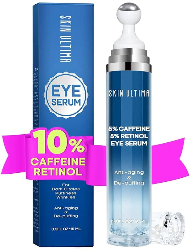 5% Caffeine 5% Retinol Eye Cream for Dark Circles, Puffiness and Bags, Hyaluronic Acid and Niacinamide Under Eye Cream Ant...