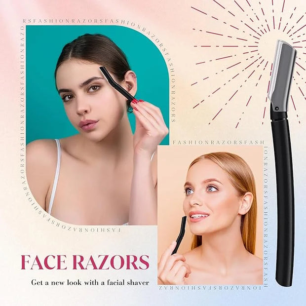 Lasnten 6Pcs Dermaplane Razor Eyebrow Facial Razor for Women Men Single Blade Multipurpose Eyebrow Trimmer Skin Hair Remov...