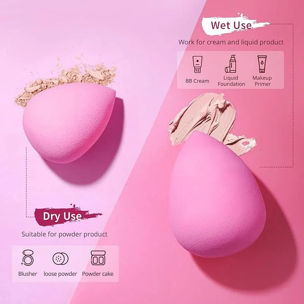 BEAKEY Latex-Free Blender Makeup Sponge for Blending, Pink