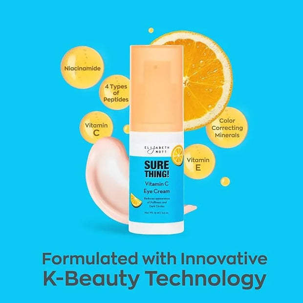 Elizabeth Mott Sure Thing Vitamin C Eye Cream – Hydrating, Brightening, Anti-Aging Eye Repair Treatment for Dark Circles &...