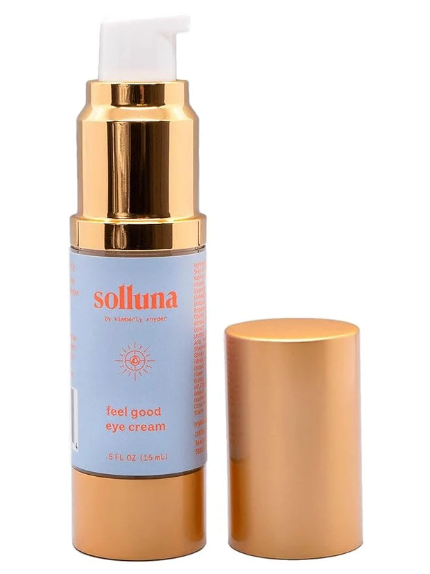 Solluna by Kimberly Snyder Feel Good Eye Cream — Anti-Aging Plant Based Under Eye Treatment with Hyaluronic Acid, Ashwagan...