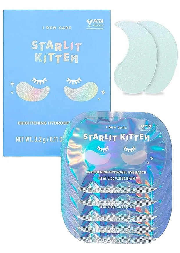 I DEW CARE Hydrogel Eye Patch - Starlit Kitten (5 EA) + NOONI Korean Facial Clenaser - Snowflake Whipping Cleanser 5.07 Fl...