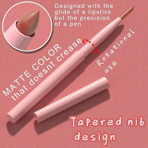 evpct Orange Nude Brown Matte Creamy Retractable Lip Liner Pencils for Women Shaping & Sculpting Lips, Long Lasting Waterp...