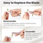 Dermaplaning Tool for Face Exfoliation, with 20 Replaceable Blades, Facial Shaver/Eyebrow Razor, Peach Fuzz Removal Eyebro...