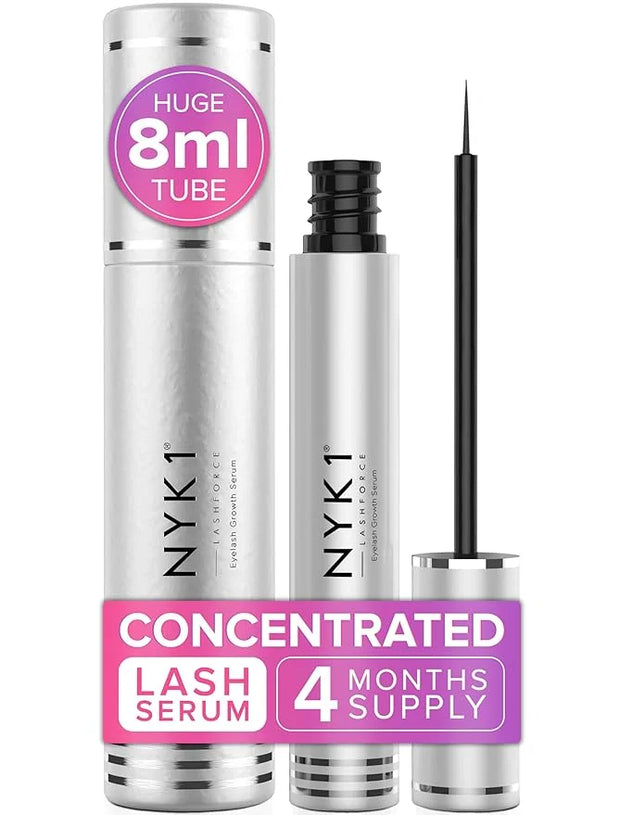 NYK1 CONCENTRATED Lash Serum For Eyelash Growth (XL - 8ml) LashForce Eyelash Serum To Grow Lashes Longer And Thicker - Eye...