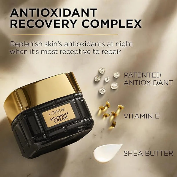 L'Oreal Paris Age Perfect Anti-Aging Midnight Cream, Reduce Wrinkles & Firm 1.7oz + Serum Sample - Product Image