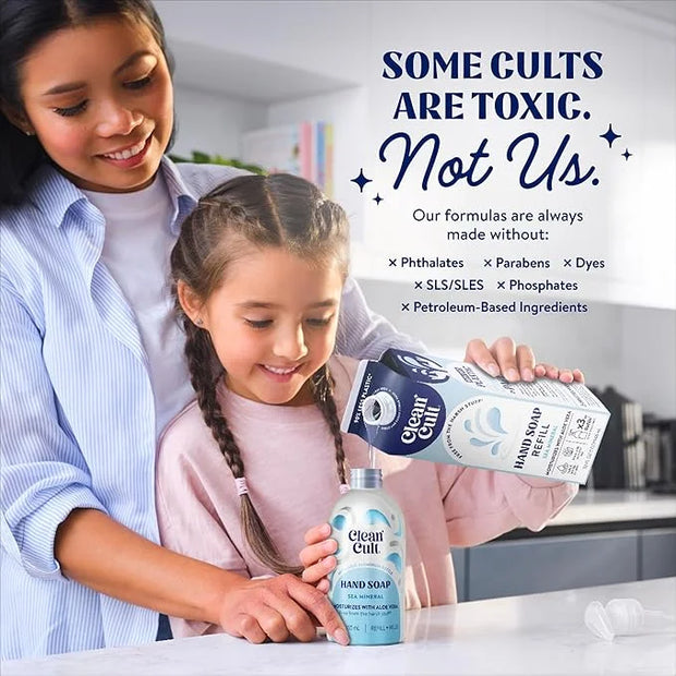 Cleancult Liquid Hand Soap Refill - Sea Minerals - Gentle On Sensitive Skin - Made with Aloe Vera & Essential Oils - Eco F...