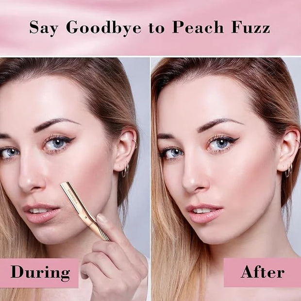 Dermaplaning Tool for Face, Eyebrow Razor for Women and Men, Eyebrow Trimmer and Facial Shaver Dermaplane Razor for Peach ...
