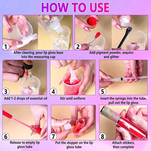 JCOOS Lip Gloss Making Kit, Lip Gloss Set for Teens Kids Tweens Girls Woman Lip Kit Fun DIY Lipgloss Making Kit, Make Your...