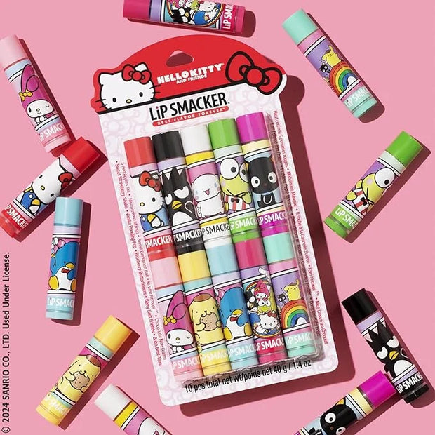 Lip Smacker Sanrio Hello Kitty & Friends Pack - 10 Moisturizing Lip Balms, Hydrating & Protecting - Cruelty-Free - Product...