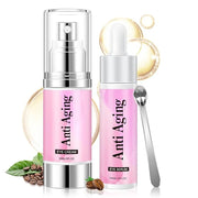 Caffeine Eye Serum Cream Kit for Dark Circles Under Eye Treatment Anti Aging For Puffiness Bags And Wrinkles 2 Fl Oz - Pro...