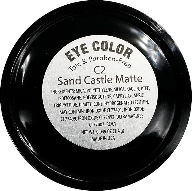 Sand Castle Matte Beige Brown Taupe Pressed Powder Single Vegan Eyeshadow; Talc, Paraben & Cruelty Free - Product Image