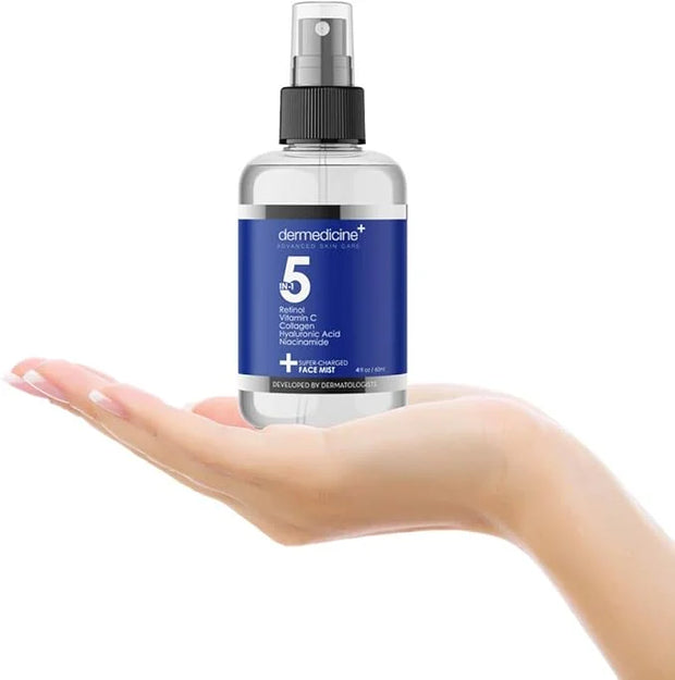 5 in 1 Super Charged Anti-Aging Face Mist w/Retinol, Vitamin C, Collagen, Hyaluronic Acid & Niacinamide | Hydrates, Refres...