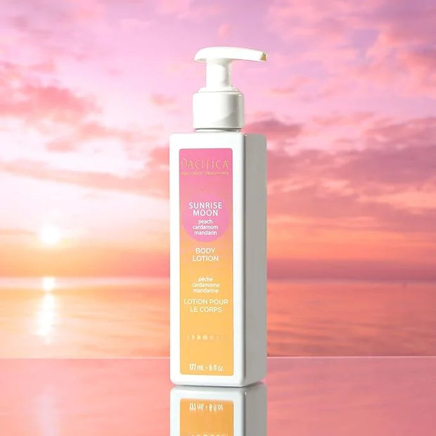 Pacifica Body Lotion - Sunrise Moon Body Moisturizer -Plant Powered Aromatherapy Peach, Cardamom & Mandarin Scented -w/She...