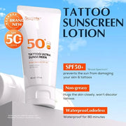 Sexymix Tattoo Sunscreen Lotion, Tattoo Aftercare SPF 50 90mL Sunscreen Lotion, Waterproof, Prevents Tattoo Fading, Non-Gr...