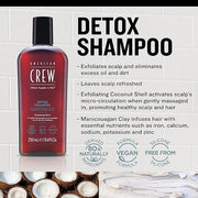 American Crew Detox Shampoo for Men, Naturally Derived, Vegan Formula, Citrus Mint Fragrance, 8.45 Fl Oz - Product Image