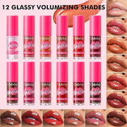 Lip Plumper Gloss Glitter Tinted Plumping Lip Gloss For Women Hydrating Long Lasting Shimmer Moisturizing Glossy Non Stick...