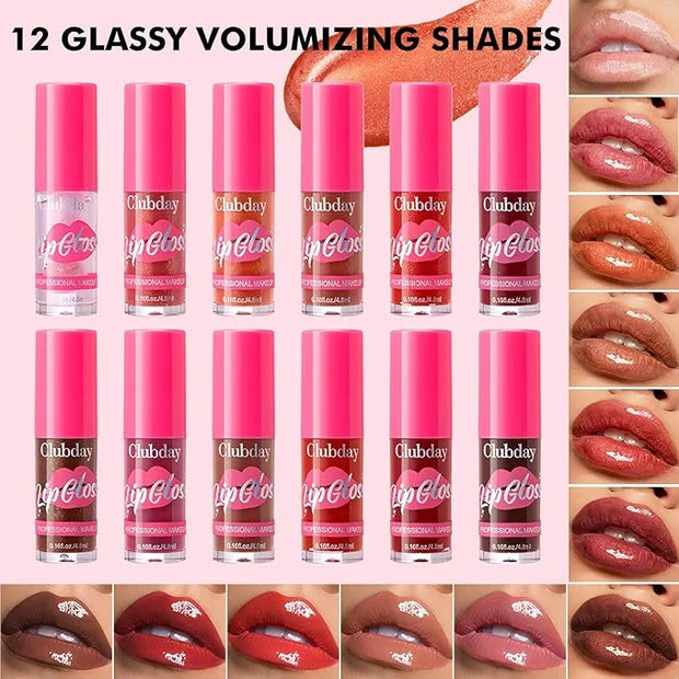 Lip Plumper Gloss Glitter Tinted Plumping Lip Gloss For Women Hydrating Long Lasting Shimmer Moisturizing Glossy Non Stick...