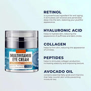 Eye Cream for Women, Multivitamin Eye Cream Under Eye Cream for Dark Circles Anti Aging and Wrinkle Deeply Moisturizing Re...