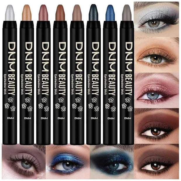 Kaely 8Pcs Cream Eye Shadow Brightener Sticks Set for Eyes,Shimmer Matte Pencil Eyeshadow Applicator Stick Palette,Hallowe...