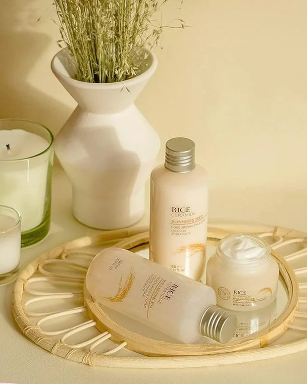 The Face Shop Rice Ceramide Moisturizing Cream - Rice Extract + Rice Bran Oil - Hydrating Targets Dryness, Brightening - D...