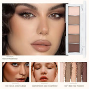 5 Colors Matte Eyeshadow Makeup Palette,Nude Pink Light Dark Brown Taupe Highly Pigmented Natural Neutral Eye Shadow Palet...