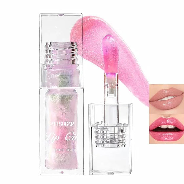 Magic Color Changing Lip Glow, Hydrating Shimmer Tinted Lip Care (Warm Change Tint, Plumping Gloss) - Product Image