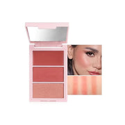3D Blush Palette, Multi-Use Makeup Powder Blush Palette Cream Blush For Cheeks, Mulit Balm, Lightweight, Smooth, Blendable...