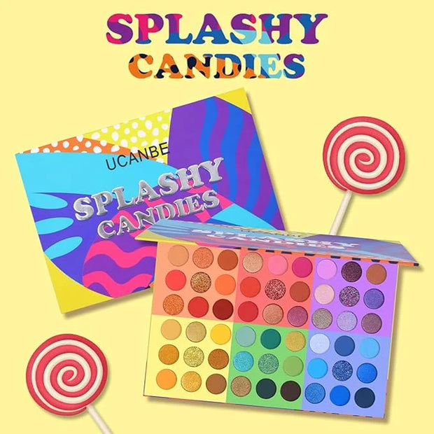 UCANBE 54 Colors Splashy Candies Eyeshadow Palette + 15pcs Makeup Brush Set, Highly Pigment Matte Metallic Shimmer Glitter...