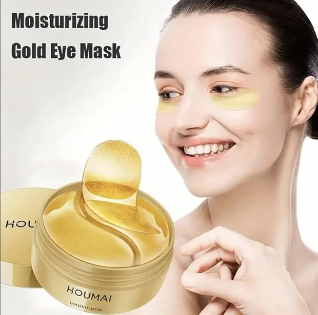 24k Gold Under Eye Gel Patches (60 pairs) Puffy Eyes, Wrinkles, Reduce Dark Circles - Product Image