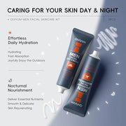 Mens Gifts for Christmas, Mens Skin Care Set, Mens Facial Care Kit, Anti-Aging Skin Care Routine for Men: Face Wash, Scrub...