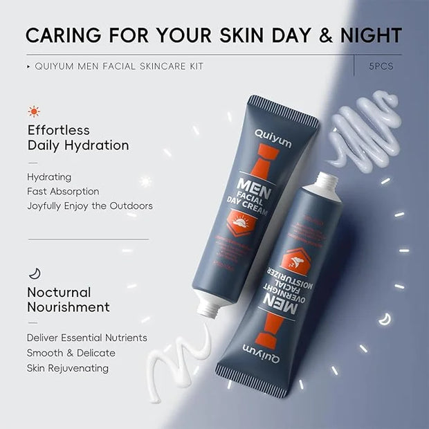 Mens Gifts for Christmas, Mens Skin Care Set, Mens Facial Care Kit, Anti-Aging Skin Care Routine for Men: Face Wash, Scrub...