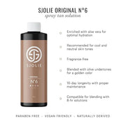 SJOLIE Spray Tan Solution - No. 6 - Light Hydrating Tanning Solution | Sunless Tanner for an All Natural, Sun-Kissed Glow ...
