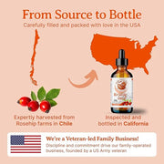 Bella Terra Oils Organic Rosehip Oil for Face, Pure Cold-Pressed Rose Hip Seed Oil for Skin & Hair, Natural Moisturizer & ...