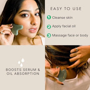 Beauty by Earth Jade Gua Sha - Smoothes Fine Lines & Wrinkles, Face Sculpting Tool for Face Massage, Jaw Massager, Facial ...