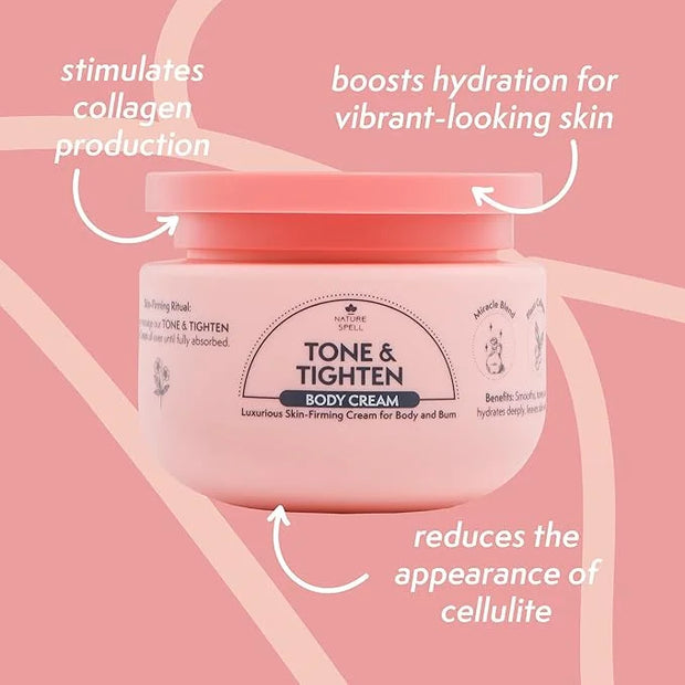 Nature Spell Tone & Tighten Skin Firming Gift Set – Body Wash, Sugar Body Scrub, & Body Cream - Skin-Firming Trio Infused ...