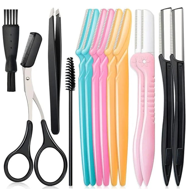14 in 1 Eyebrow Razor Kit, Professional Dermaplane Face Razor for Women, Eyebrow Trimmer for Hair & Peach Fuzz Remover, Fa...